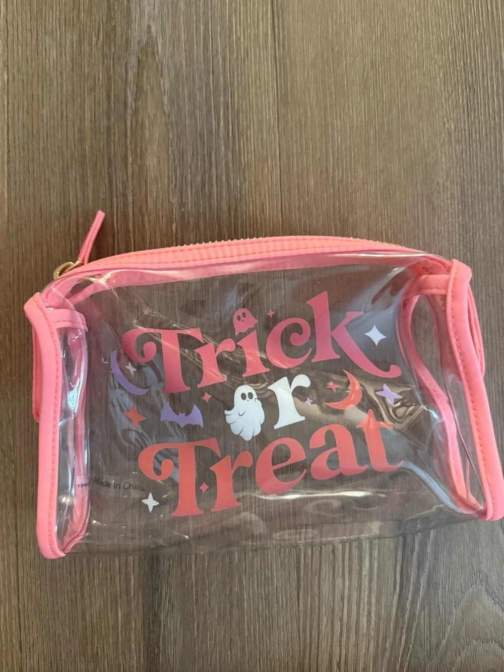 Stoney clover lane trick or treat clear vinyl travel pouch